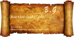 Bartko Győző névjegykártya