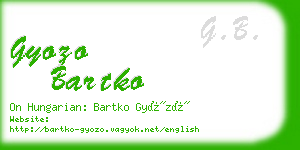 gyozo bartko business card
